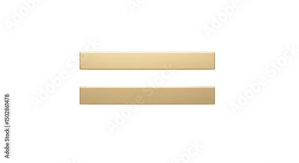 Obraz Gold equal sign for math or equality concept isolated PNG with Transparent Background