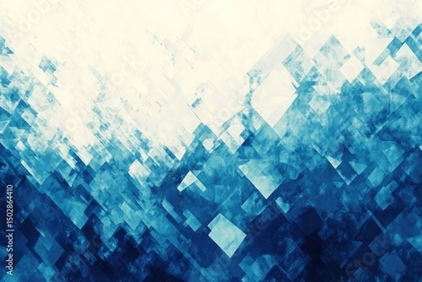 Fototapeta Abstract geometric design with blue and white squares