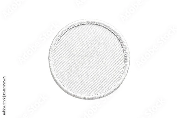Obraz Blank White Round Patch Applique Template Design Element Isolated
