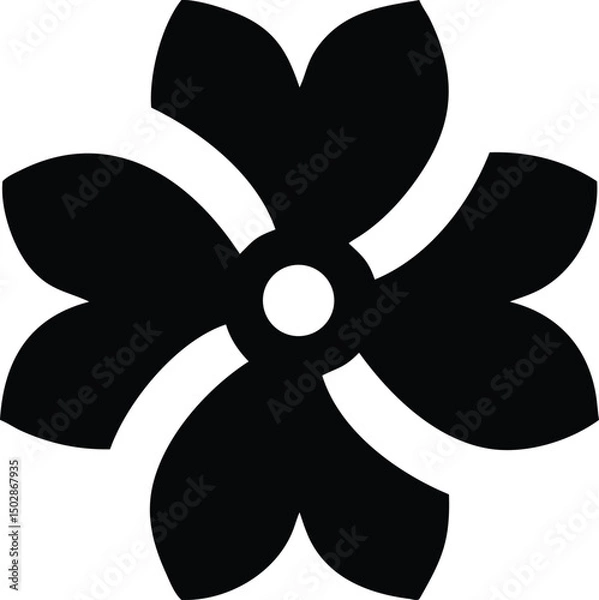 Obraz Black and white vector fan illustration, an isolated ventilator icon or symbol