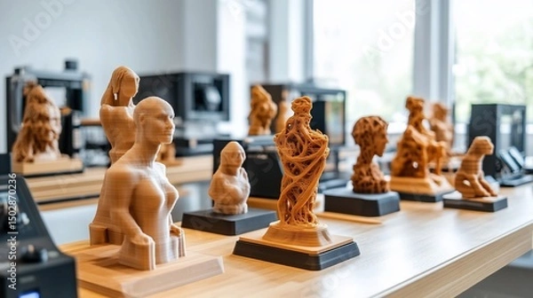 Obraz 3D Printed Sculptures: A Modern Art Exhibit
