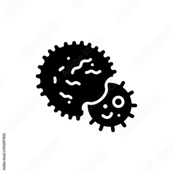 Fototapeta Macrophage engulfing cell immune system icon