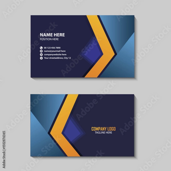 Obraz Modern Business Card Design with Geometric Shapes and Gradient Colors