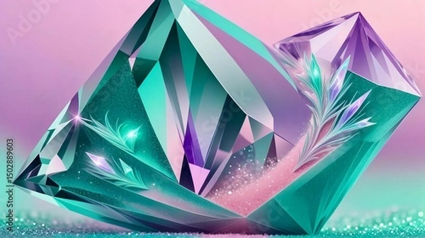 Fototapeta  large green crystal 