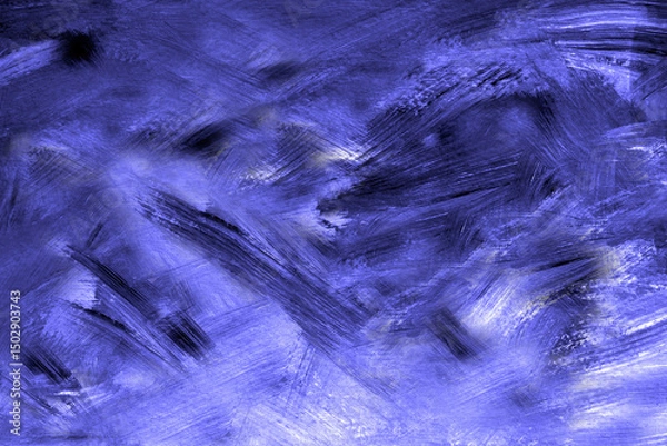 Fototapeta An abstract blue background with many brushstrokes. The brushstrokes come in different directions and sizes. Illustration.