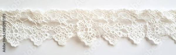 Obraz Delicate, scalloped lace trim with intricate floral pattern