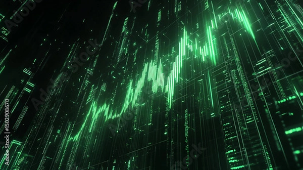 Obraz visualization of wave particle, virtual fractal realms