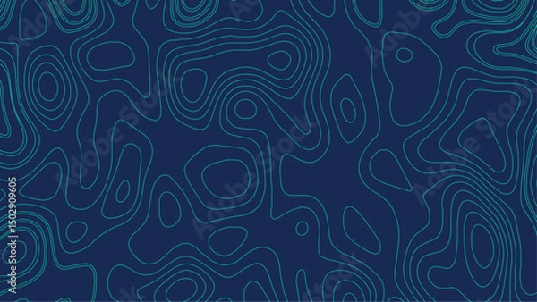 Fototapeta Topographic Map Contour Lines Background. Geographic Terrain Elevation Map. Digital Terrain Contour Pattern for Design. 