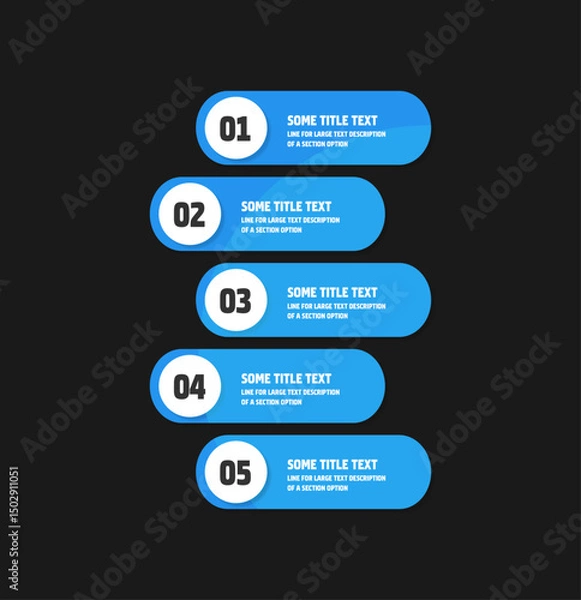 Fototapeta set of blue plates infographics vector infographic template with text