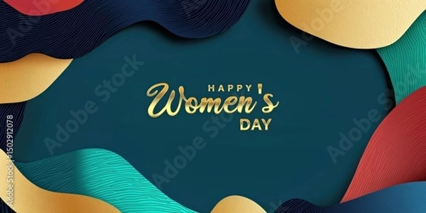 Obraz Celebrating Women's Day With Vibrant Colors and Artistic Design at a Modern Event