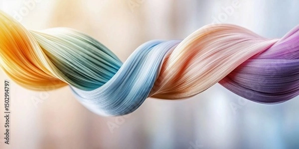 Obraz Colorful Strands of Hair Creatively Twisted Together in Soft Light