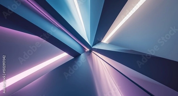 Obraz Geometric Abstraction with Light and Shadow, Linear Perspective, Modern Design.