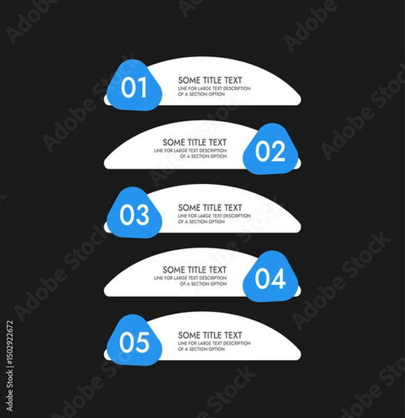 Fototapeta set of infographics vector template with white and blue signs