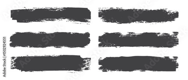Fototapeta Mega bundle of different ink brush strokes. Black set paint, ink brush, brush strokes, brushes, lines, frames, box, grungy. Grungy brushes collection. 