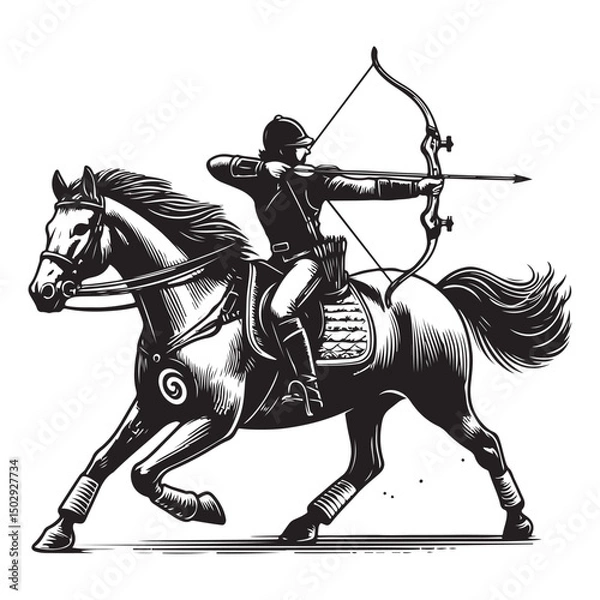 Fototapeta horse archer image vector