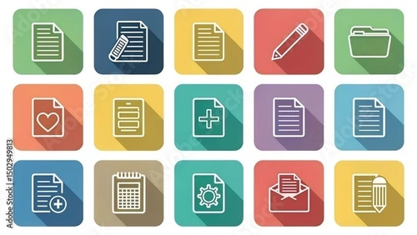 Fototapeta 3d file document icon set. icon set for a working document. 3d illustration.

