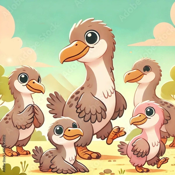 Fototapeta duck and duckling