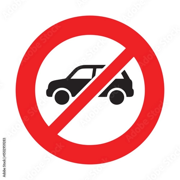 Obraz No parking traffic sign isolated on white background