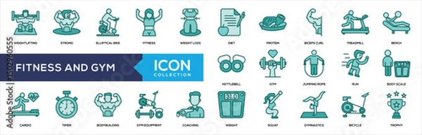 Fototapeta Fitness and Gym Solid Icon Collection
