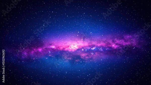 Fototapeta Stunning galaxy nebula pattern with vibrant colors and starry background, perfect for adding text or designs