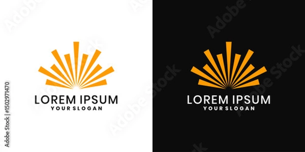 Obraz Sharp angled sun ray logo design