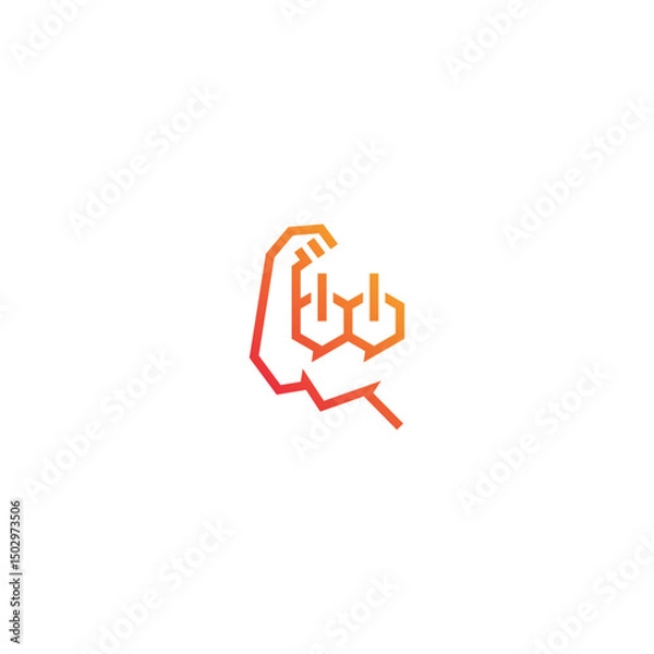 Obraz Strong hand on off button logo design.