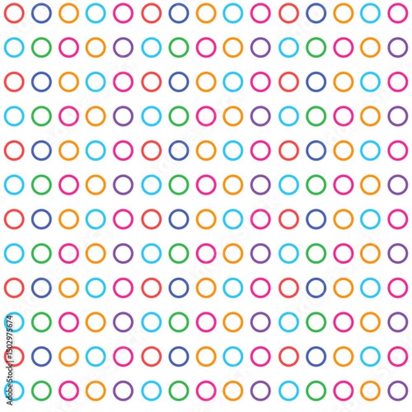 Fototapeta Circle grid vibrant color pattern seamless