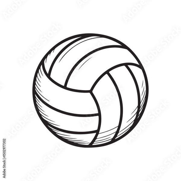 Fototapeta Hand draw Volley ball icon doodle vector illustration on white background