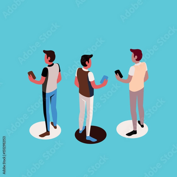 Fototapeta Vector cartoon illustration of a man and woman drinking wine, depicting a business concept drawing with people