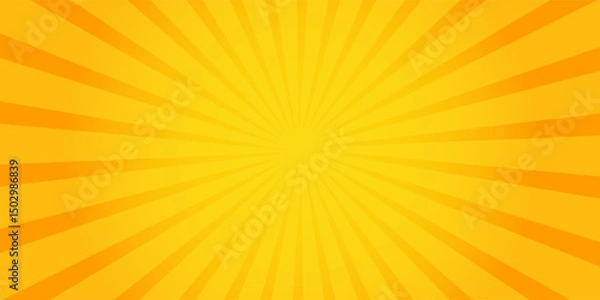 Fototapeta Orange Sunburst Pattern Background. Rays. Radial. Summer Banner. Vector
