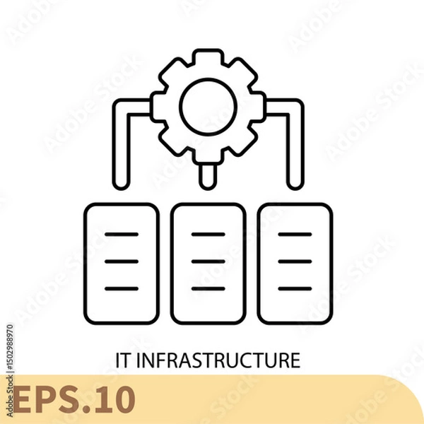 Fototapeta it infrastructure  icons  symbol vector elements for infographic web