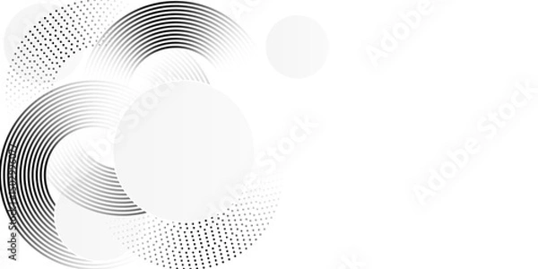 Fototapeta Abstract Modern white background with black gradient circular lines. Abstract futuristic circular line. 