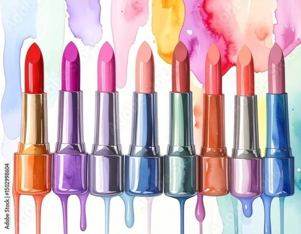 Obraz a row of colourful lipsticks, art illustration 