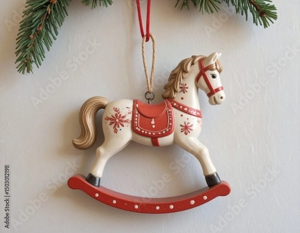 Obraz レトロ可愛い木馬のオーナメント