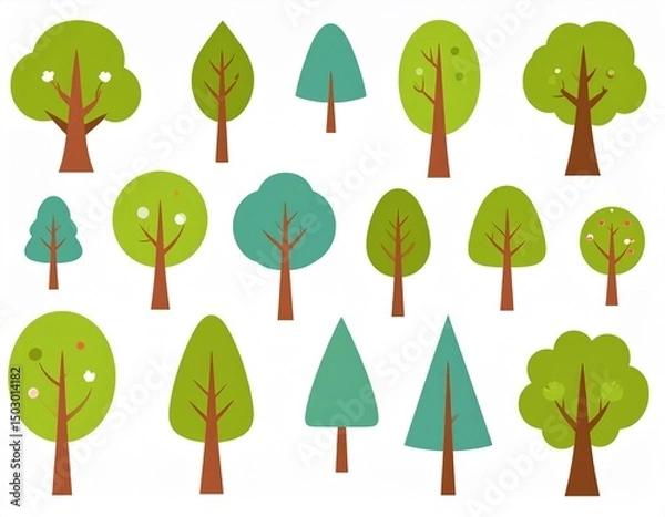 Fototapeta 色々な気のイラストセットCustom AI Model