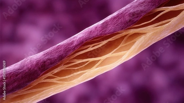 Obraz Scientific visualization of a constricted artery depicting the vascular effects of high blood pressure and hypertension-related damage.
