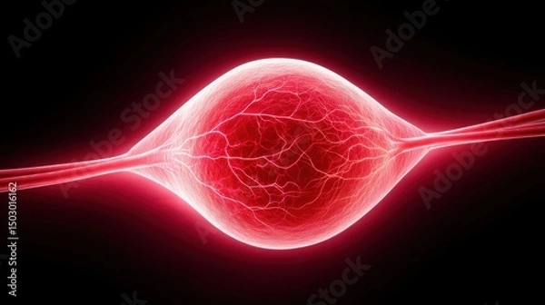 Obraz Futuristic digital rendering visualizing high blood pressure, arterial constriction, and vascular strain associated with hypertension pathology.
