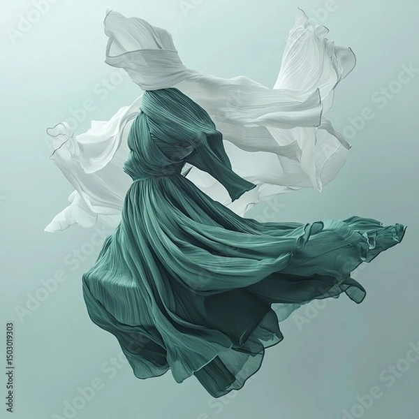 Fototapeta Abstract Fashion Photo with Floating Clothes
