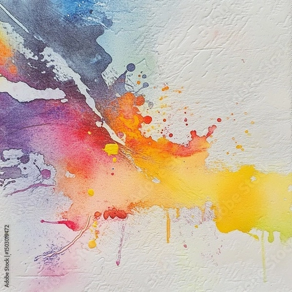 Fototapeta Abstract Watercolor Splash on Textured Paper