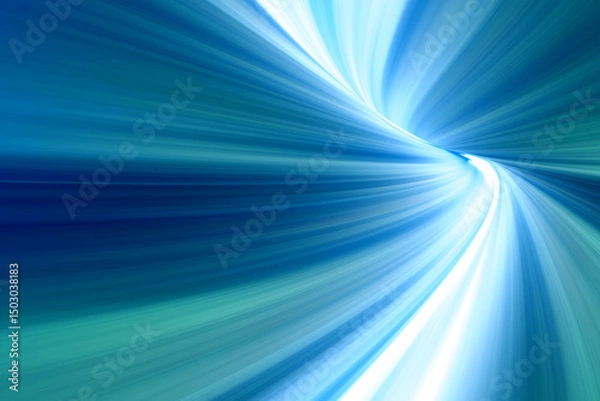 Fototapeta Modern bright abstract dynamic line wave soft light gradient dark blue green background design for graphics pattern web illustration technology digital wallpaper template poster banner