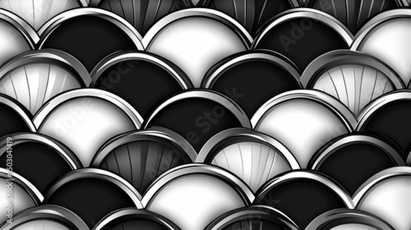 Fototapeta Elegant Monochromatic Scaled Pattern Design
