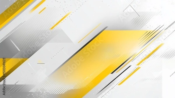 Fototapeta Abstract Geometric Background: Dynamic Yellow and Gray Design