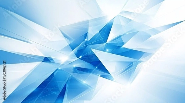 Obraz Abstract Blue Crystal Geometric Design Background