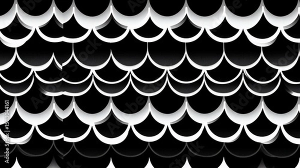 Fototapeta Abstract Monochrome Scaled Pattern Design