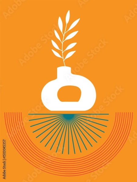 Fototapeta Minimalist Geometric Abstract Composition in Clean Vector Style