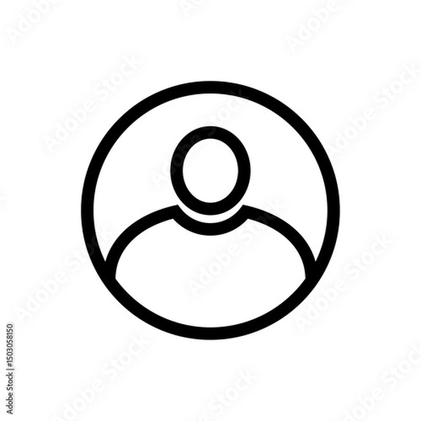 Obraz Circular user vector icon, Minimal profile avatar symbol.
