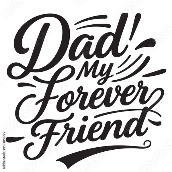 Obraz a black coloor typography design for fathar's day