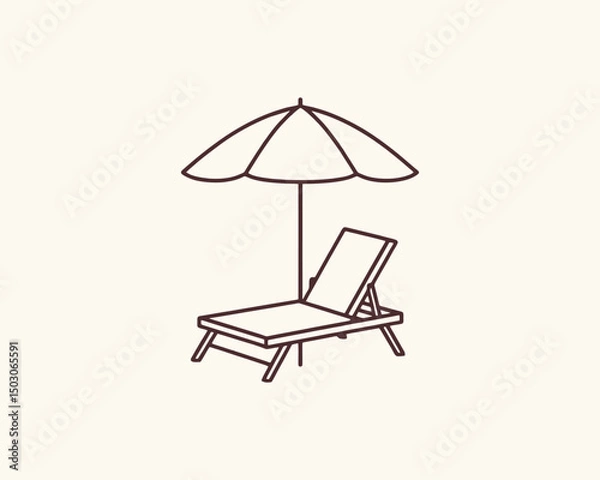 Obraz Clean chair and umbrella logo for branding
