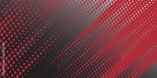 Obraz Red halftone dots blue color pattern gradient grunge texture background. Dot pop art comic sport style good