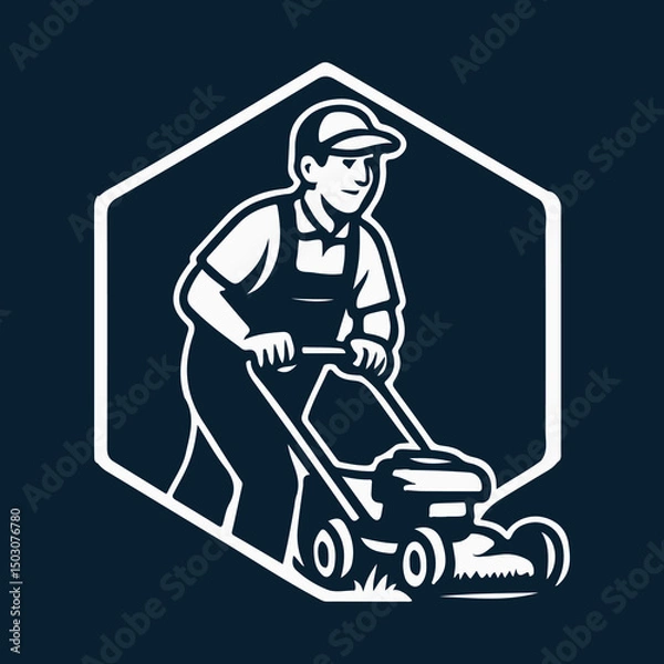 Obraz Lawncare Green Landscaping Vector Set Logo Design Solution	
